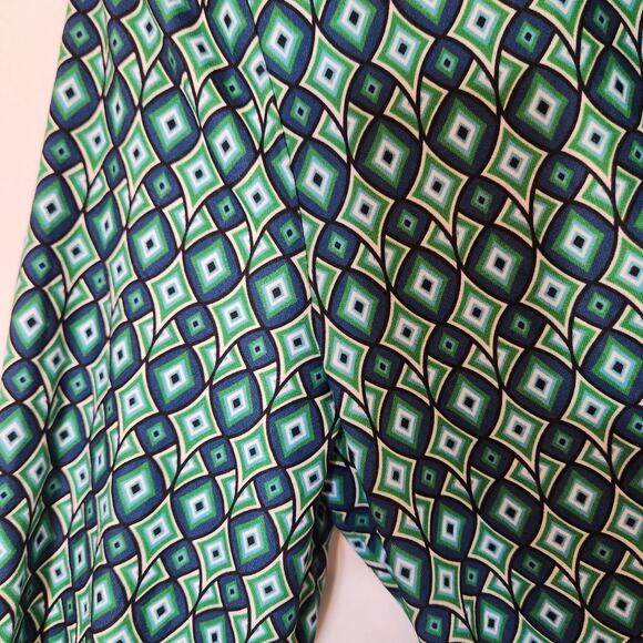 LE VONFORT Green Blue Geometric Surplice Knee Length Dress Womens Large L NEW - Picture 8 of 10